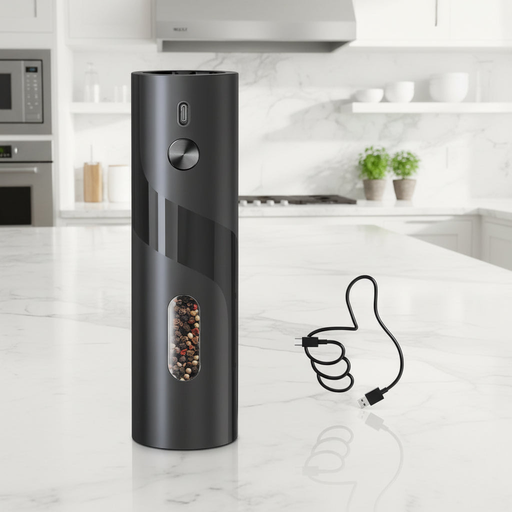 Electric Salt And Pepper Grinders Set With USB Rechargeable Base