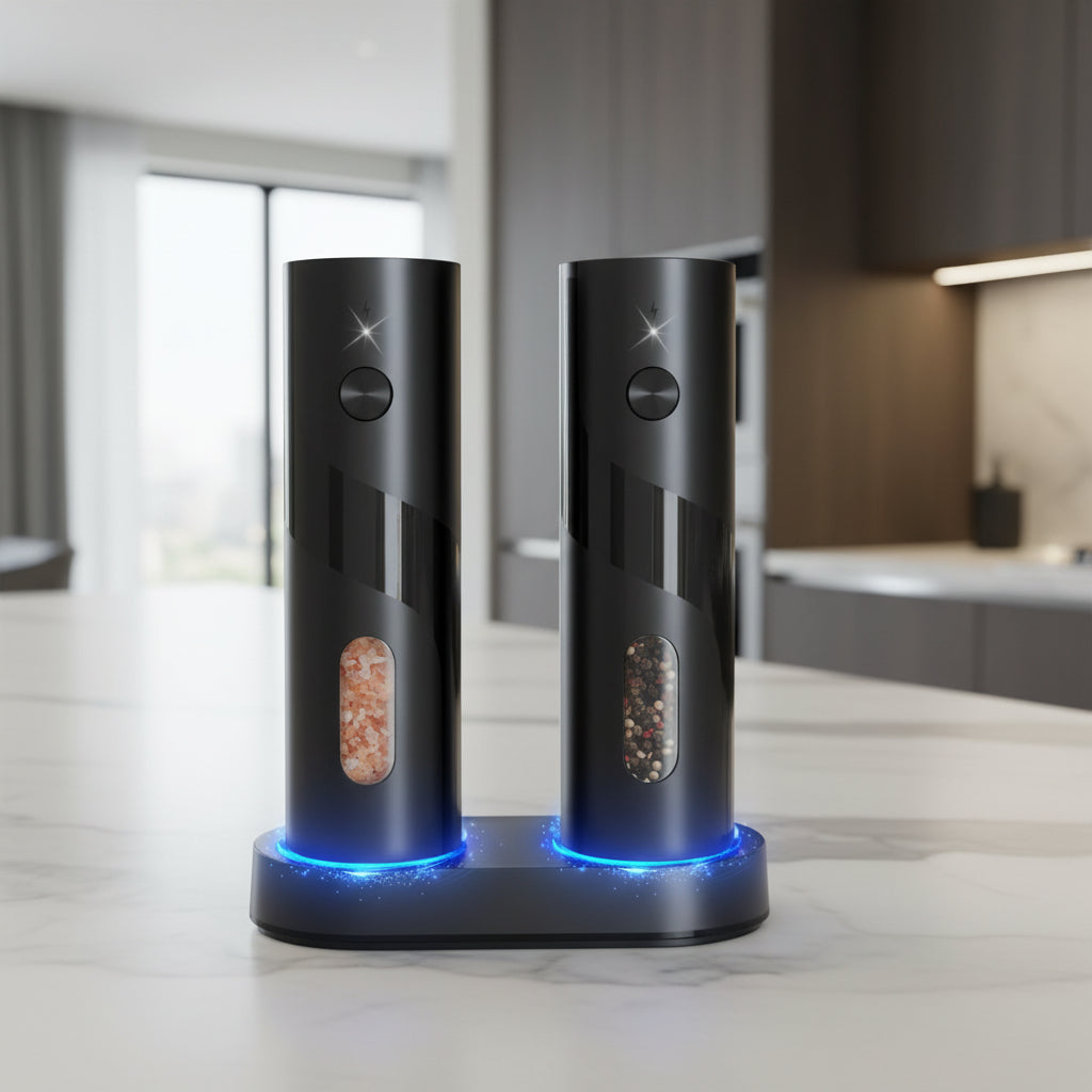 Electric Salt And Pepper Grinders Set With USB Rechargeable Base