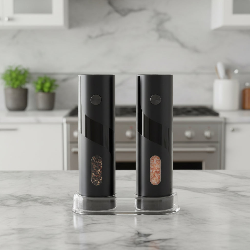 Electric Salt And Pepper Grinders Set With USB Rechargeable Base