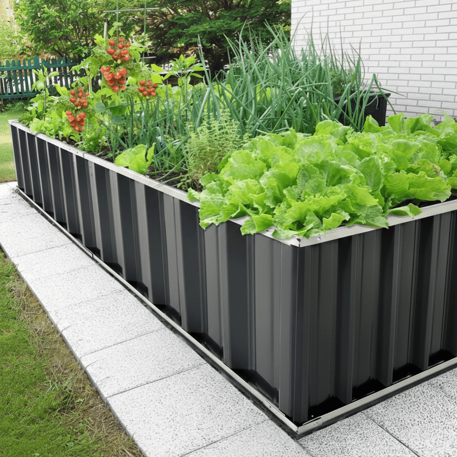 TerraGrow horganyzott acélból készült emelt ágyás az egészséges növekedésért