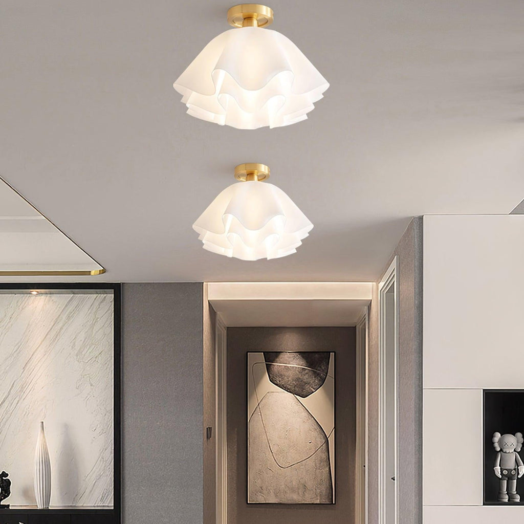 LumenFold Contemporary Ceiling Light With Copper Base And Ambient Glow