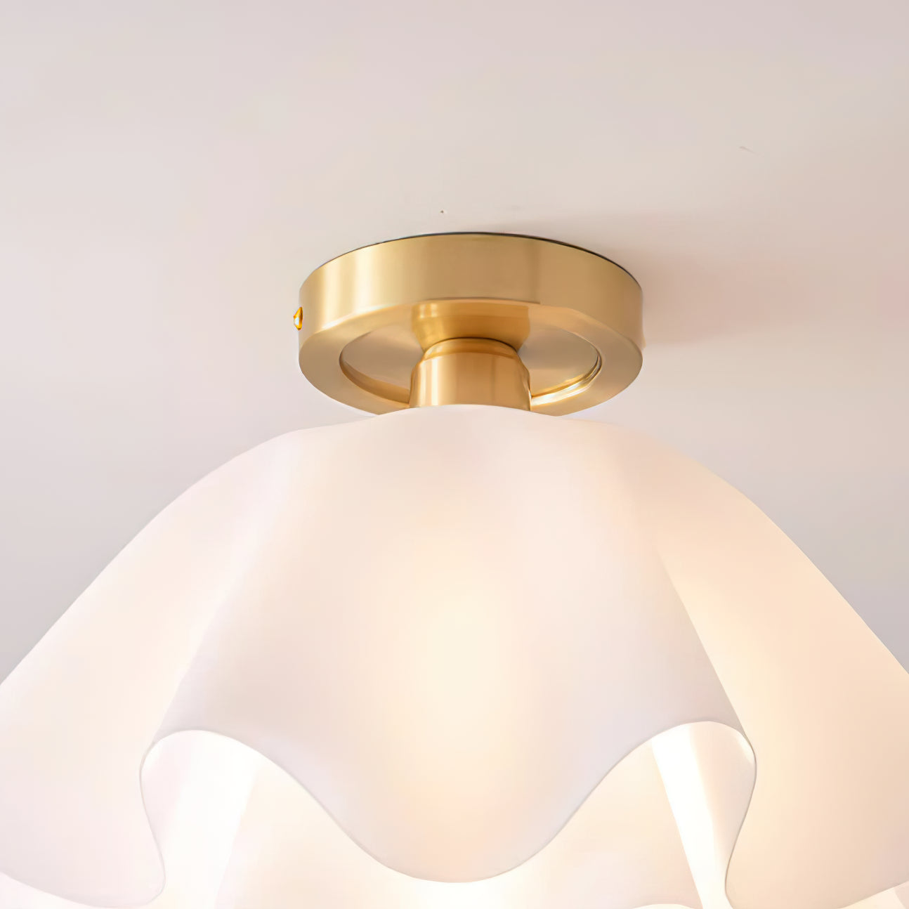LumenFold Contemporary Ceiling Light With Copper Base And Ambient Glow