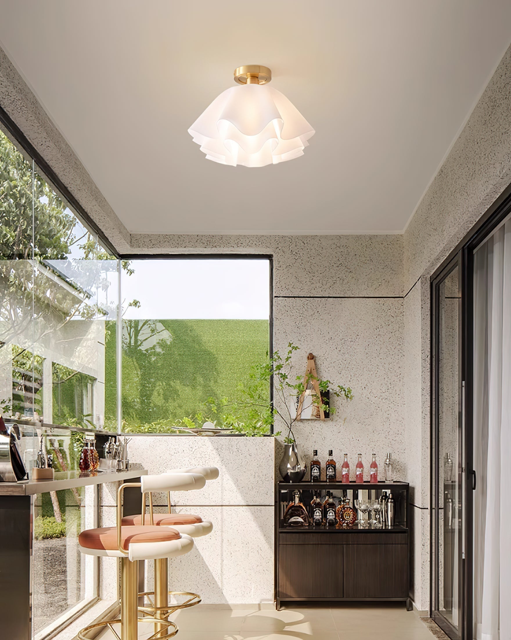 LumenFold Contemporary Ceiling Light With Copper Base And Ambient Glow