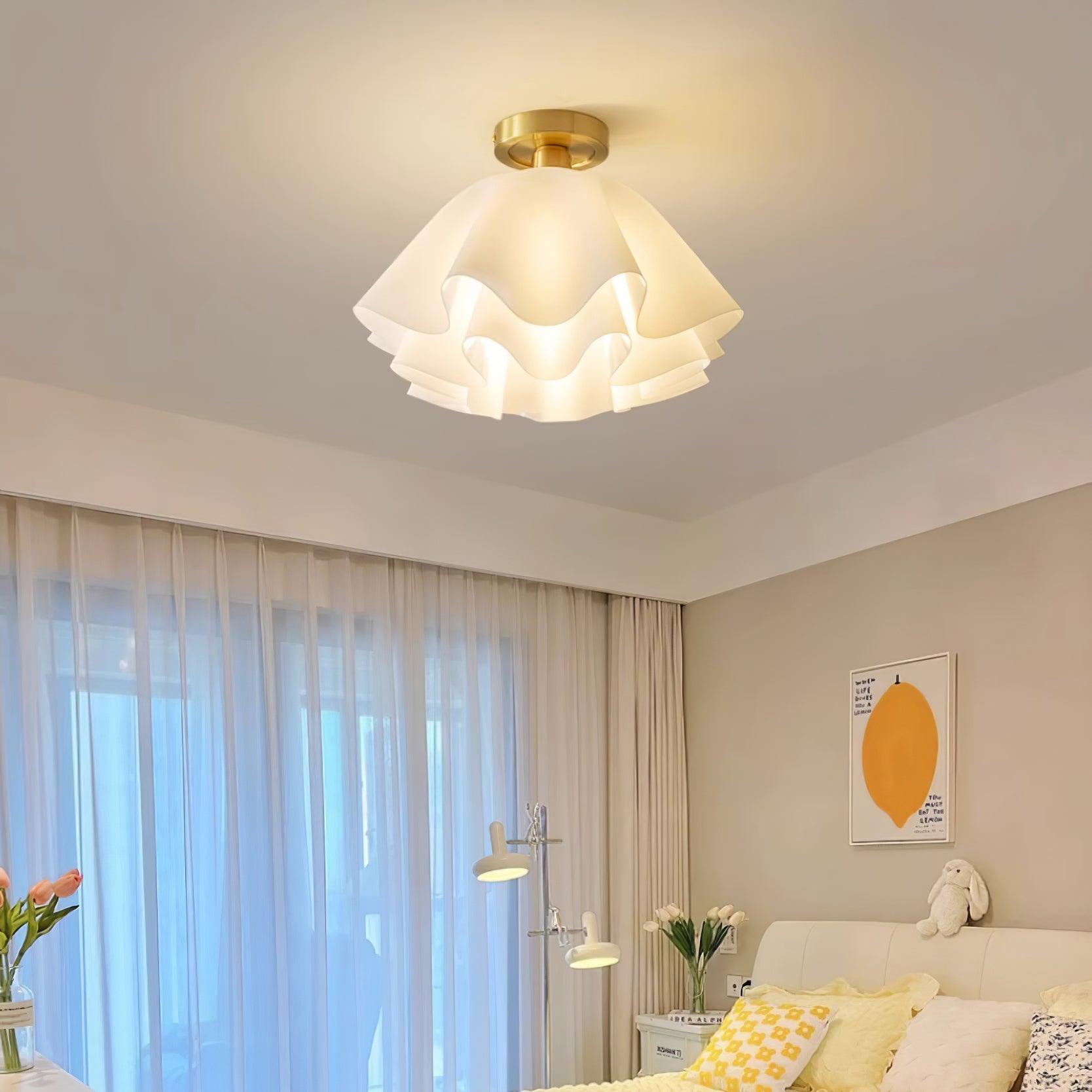 LumenFold Contemporary Ceiling Light With Copper Base And Ambient Glow