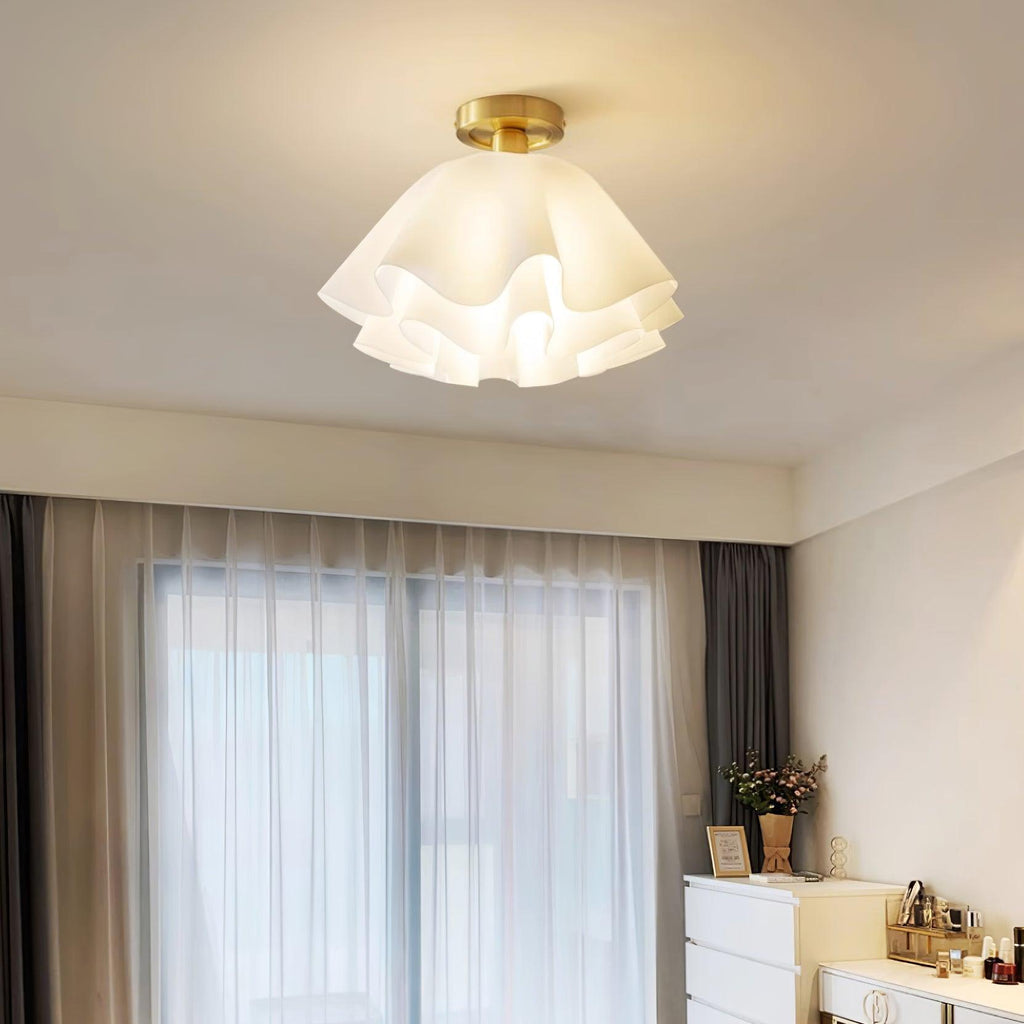 LumenFold Contemporary Ceiling Light With Copper Base And Ambient Glow