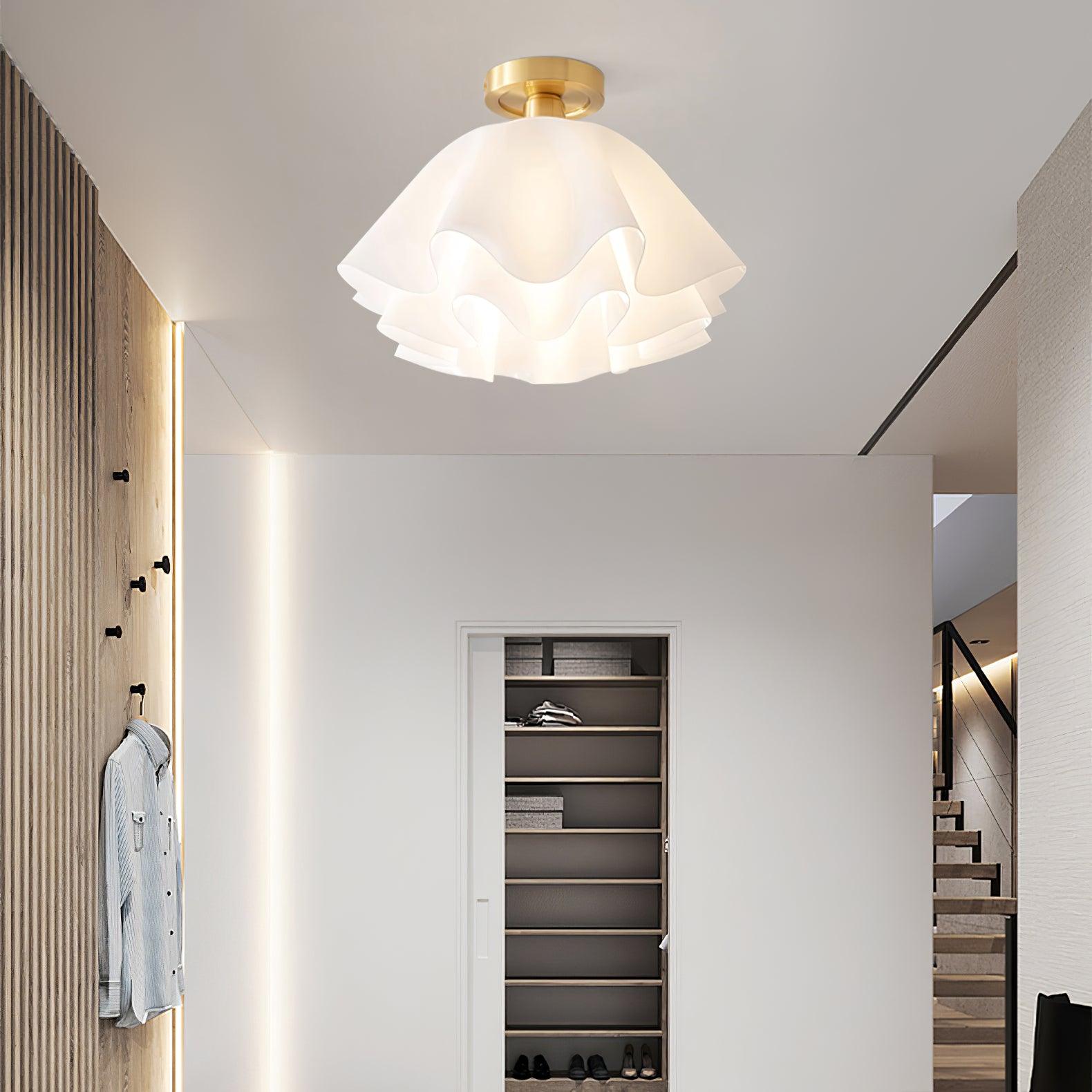LumenFold Contemporary Ceiling Light With Copper Base And Ambient Glow