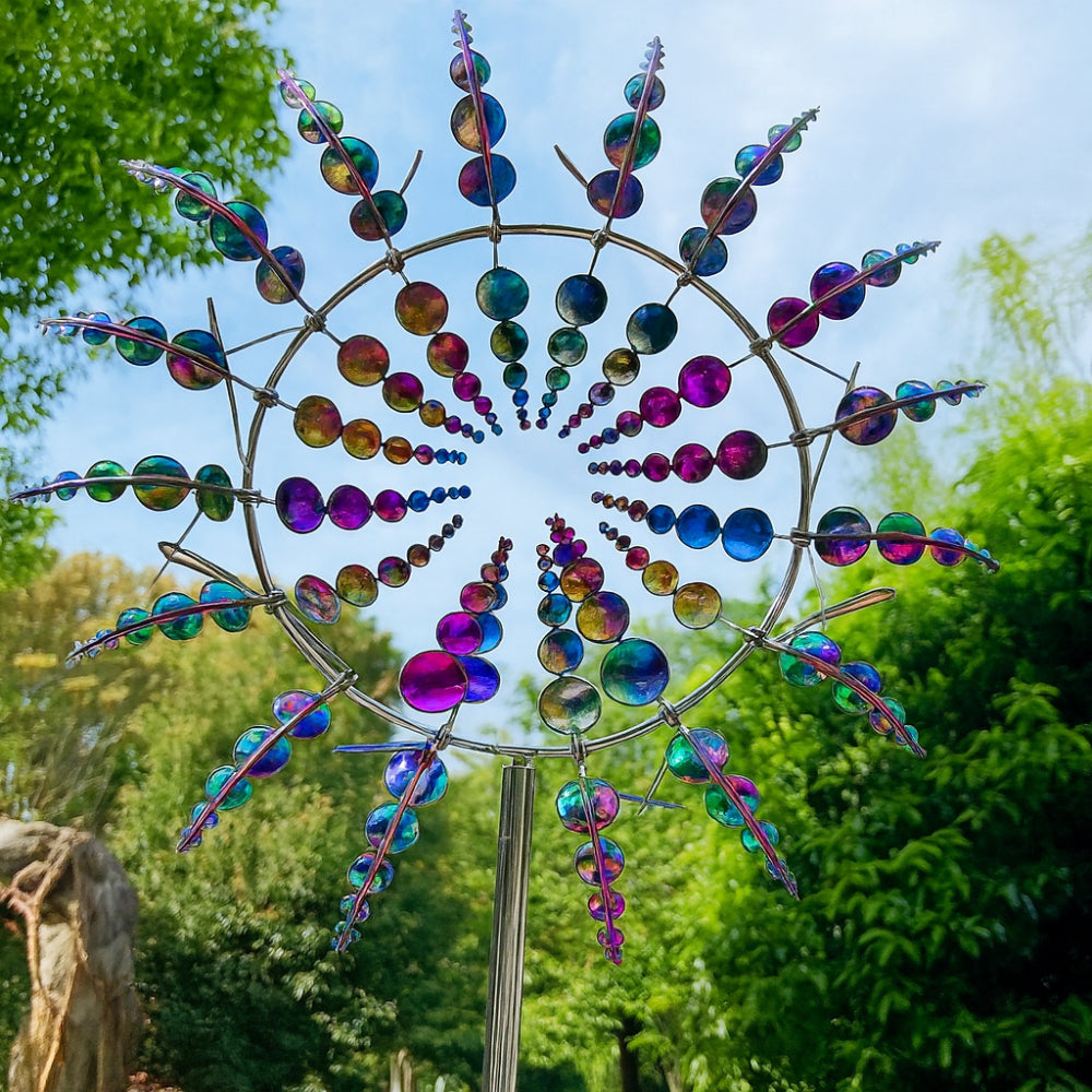 Éolienne en métal Décoration de jardin pour exposition extérieure