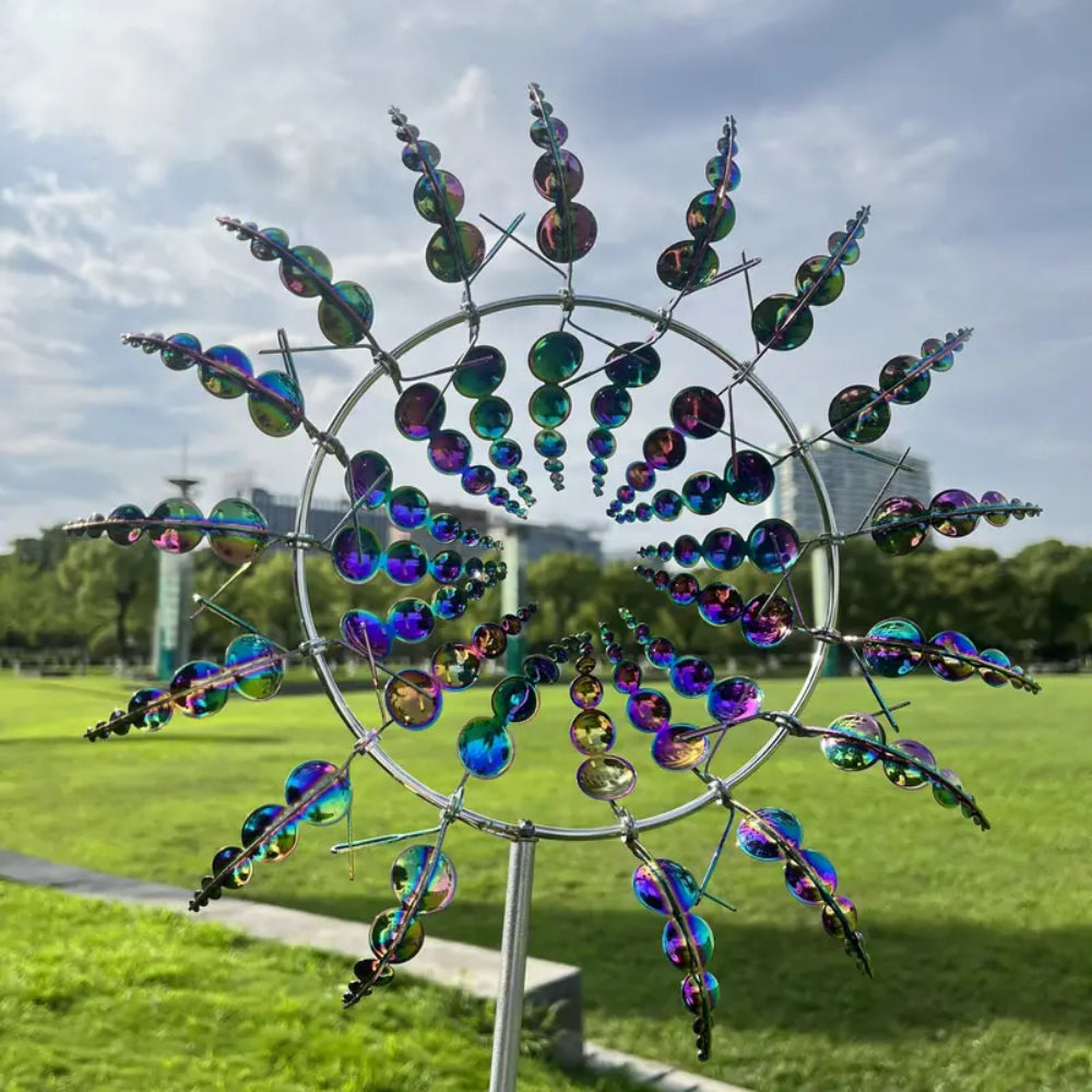 Éolienne en métal Décoration de jardin pour exposition extérieure