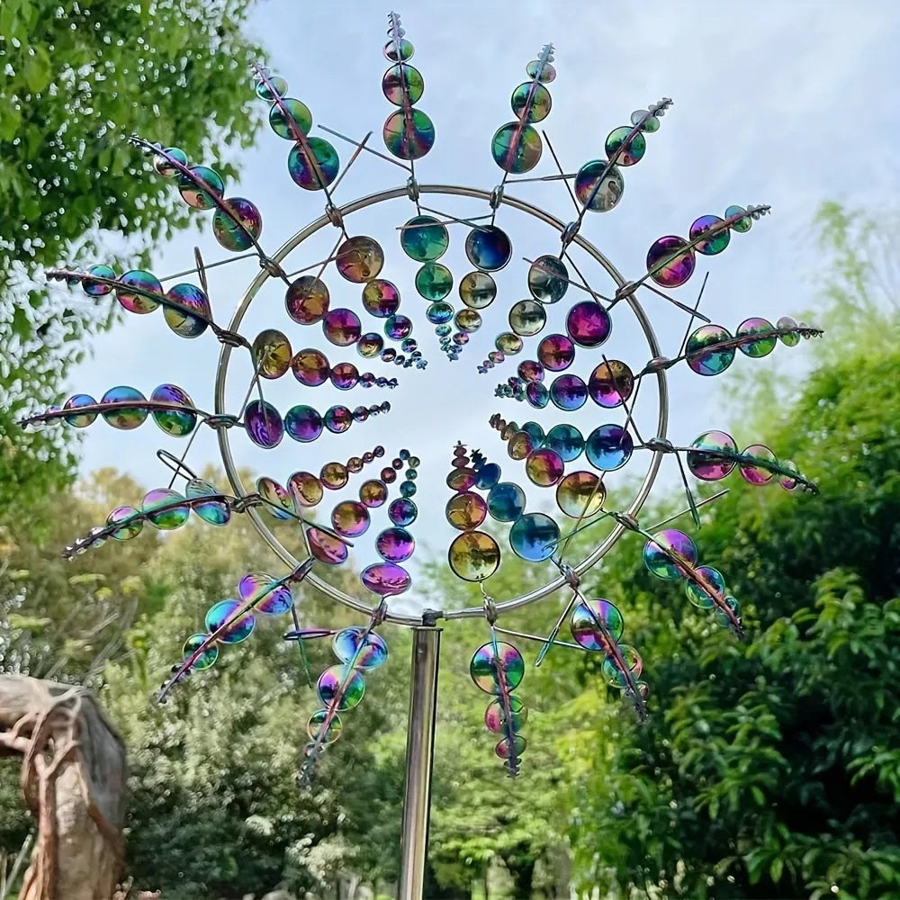 Éolienne en métal Décoration de jardin pour exposition extérieure