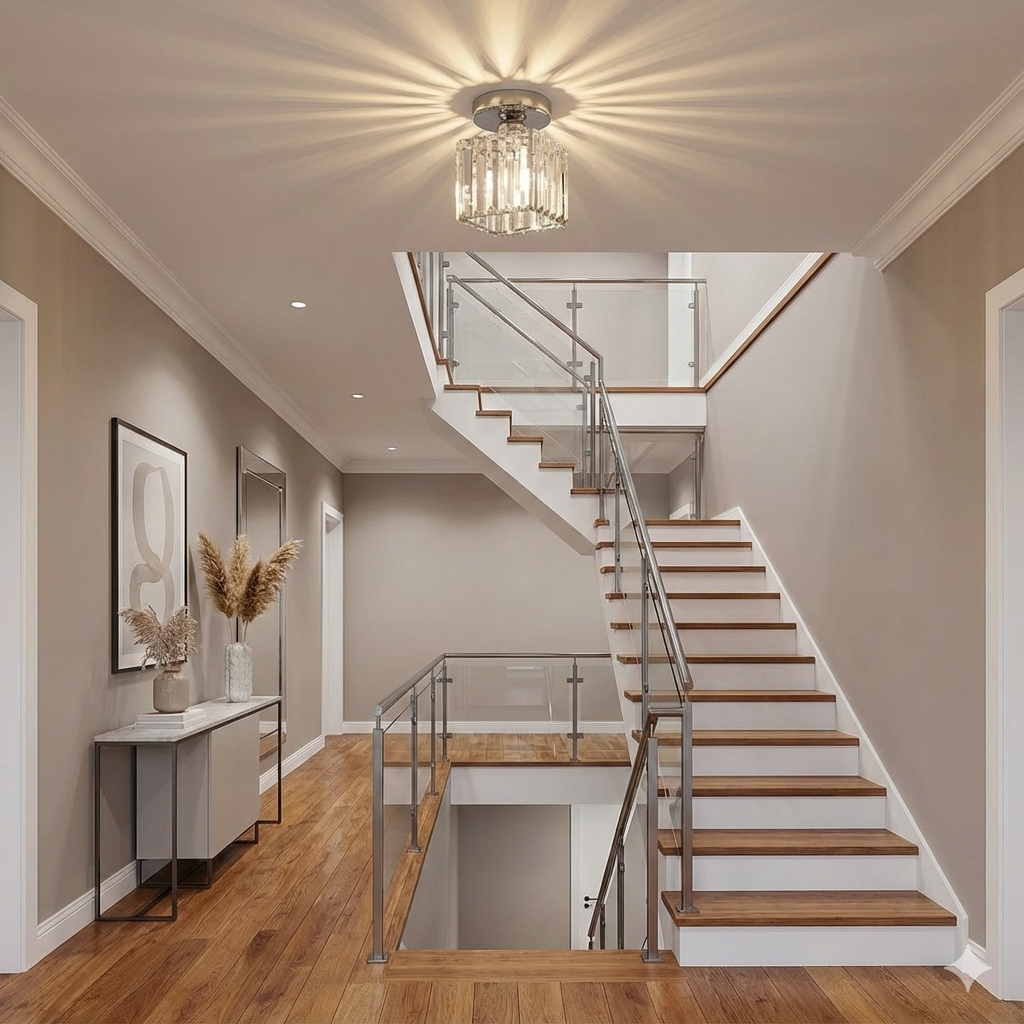 Crystal Ceiling Light E27, Surface Mounted, Modern Hall and Living Room