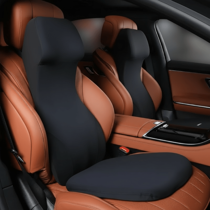DriveEase Integrated Car Neck And Lumbar Support Made Of Memory Foam