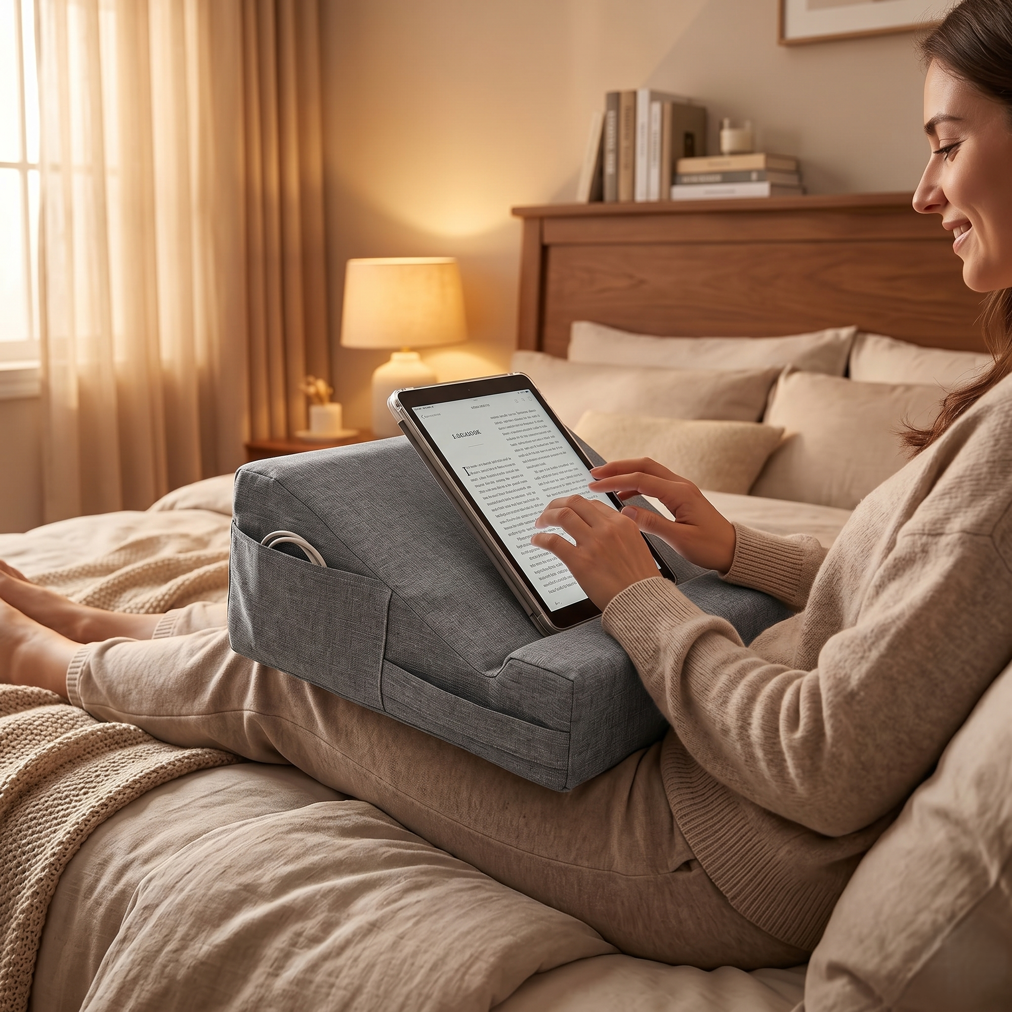 An Adjustable Bed Support Pillow For Comfortable Viewing And Relaxation | Rosalyssa