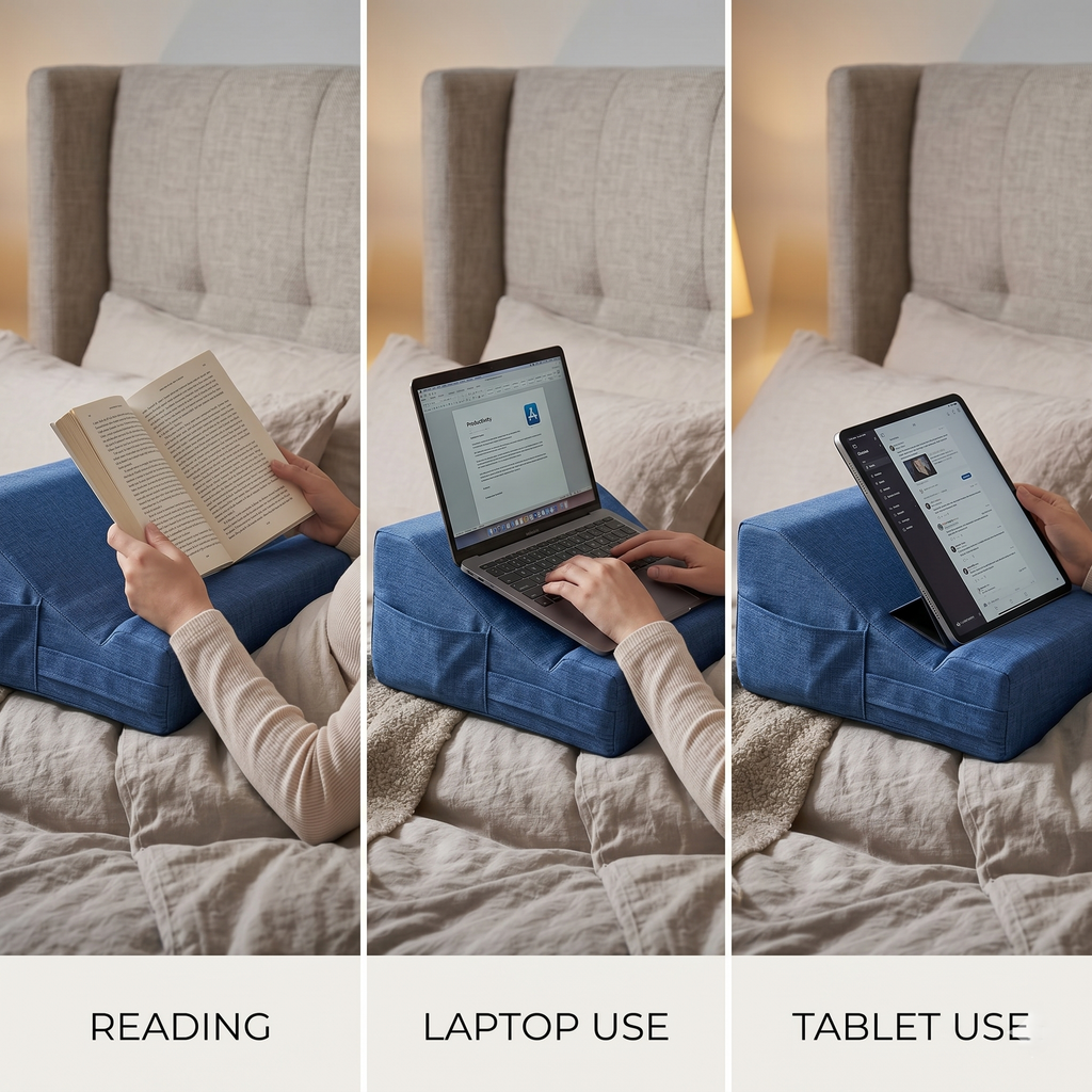 An Adjustable Bed Support Pillow For Comfortable Viewing And Relaxation | Rosalyssa