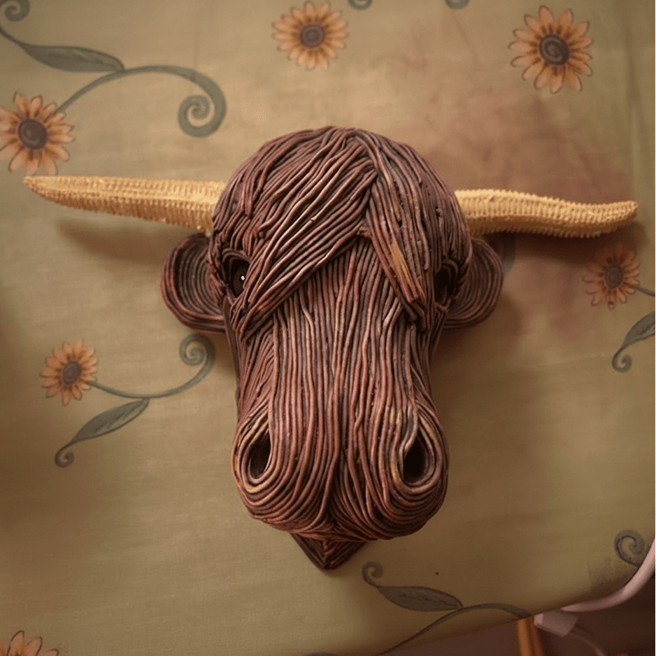 PastureCraft Elegáns Tehén Fali Szobor Vidéki Ház Stílusban