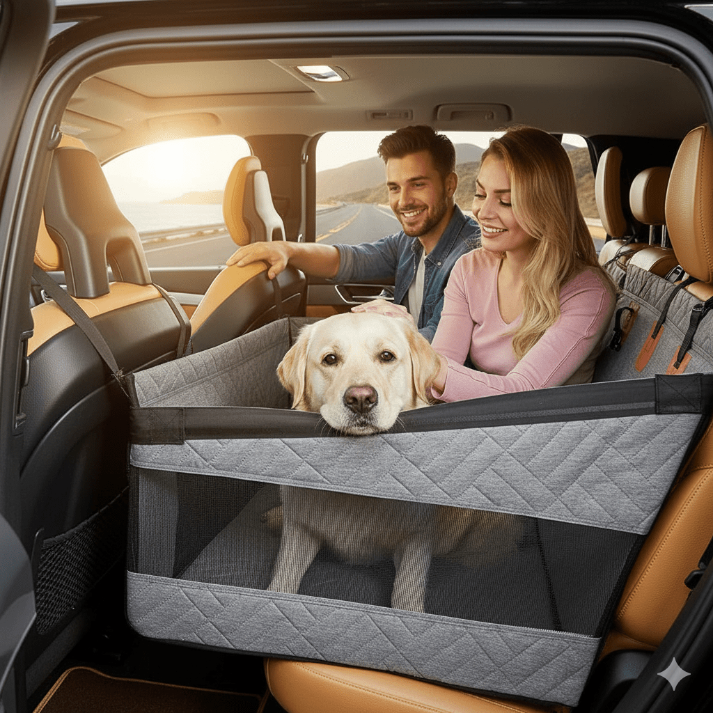 TrailGuard Waterproof Pet Seat Mat With Memory Foam For Car