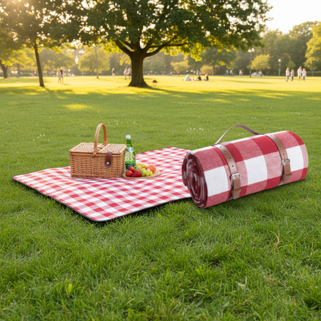TrailGuard Outdoor Picnic Blanket With Water-Repellent Surface And Compact Foldable