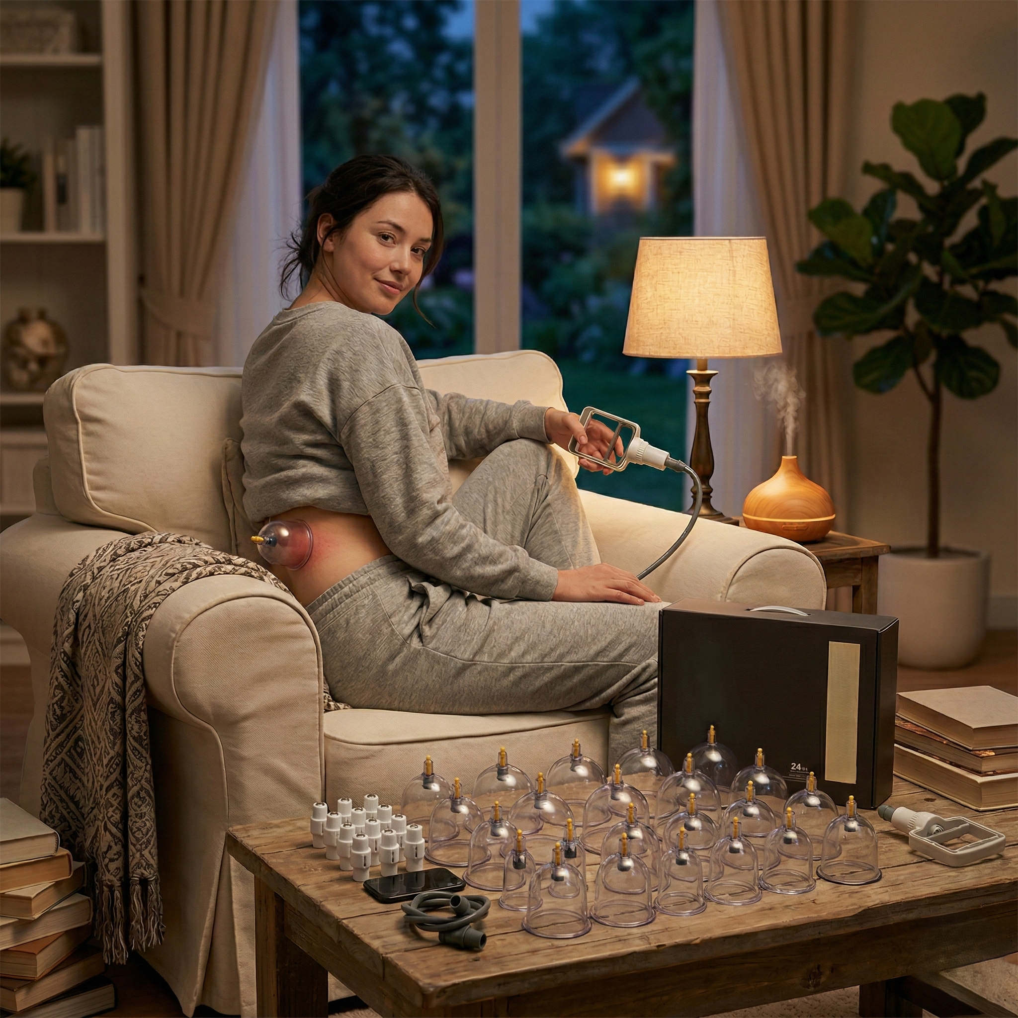 Komplet cupping-massagesæt til hjemme-spa-terapisessioner | Rosalyssa