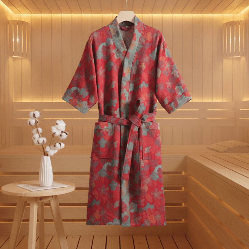 Luma Kimono Käännettävä Puuvillainen Kylpytakki Luonnolliseen Mukavuuteen