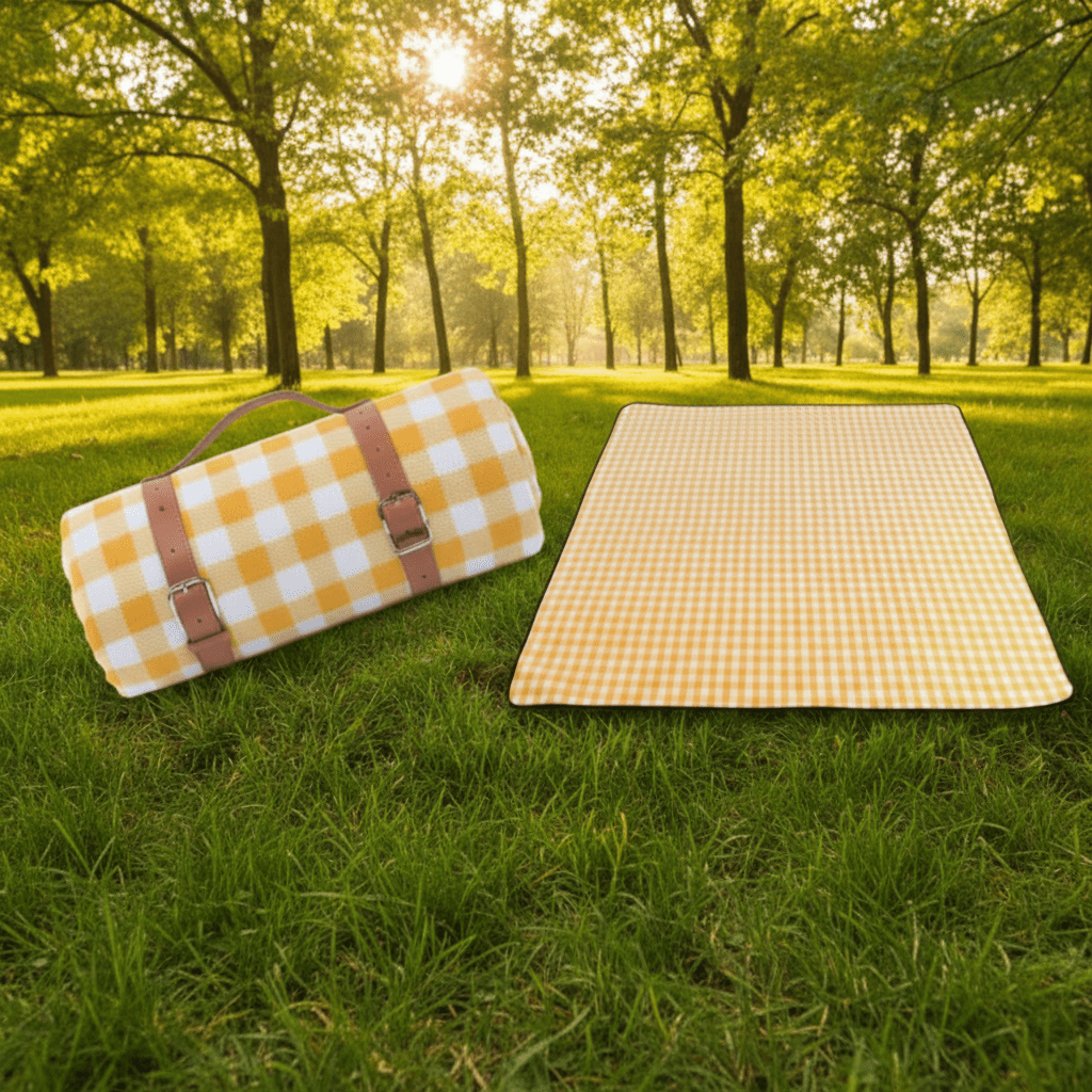 TrailGuard Outdoor Picnic Blanket With Water-Repellent Surface And Compact Foldable