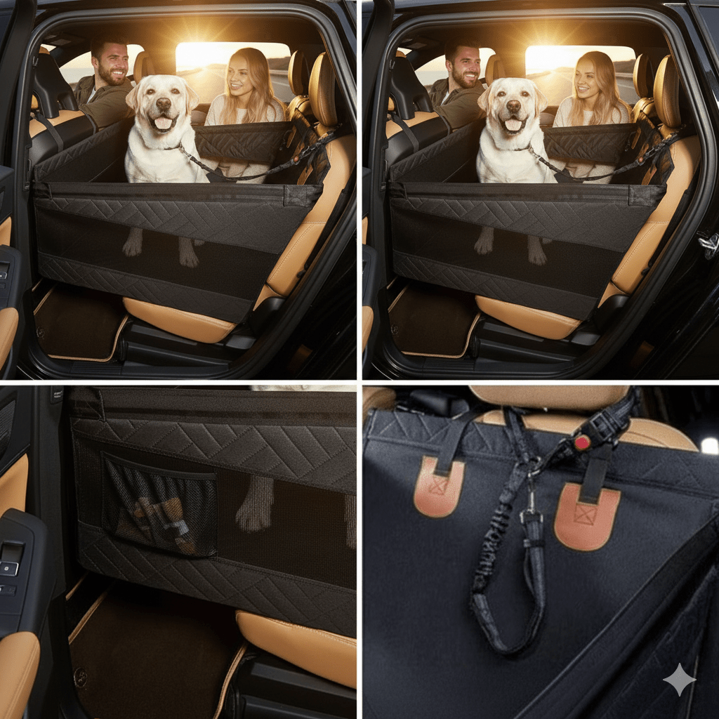 TrailGuard Waterproof Pet Seat Mat With Memory Foam For Car
