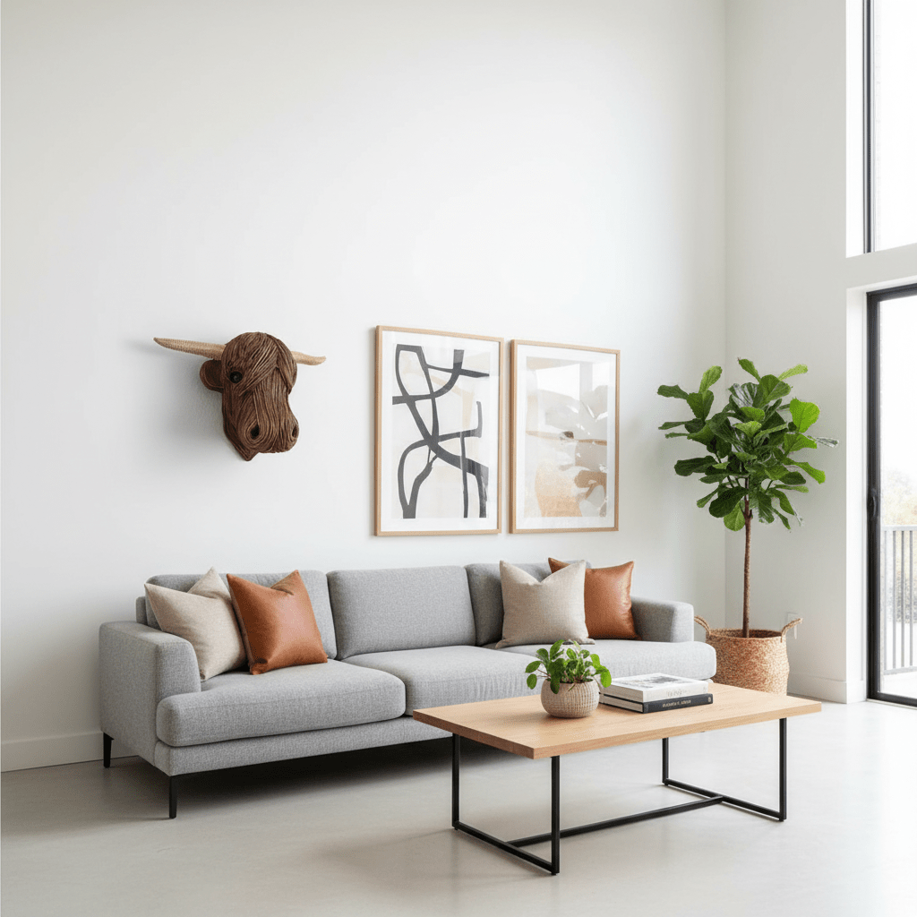 Ridgewood Rustik Ko Hoved Vægdekoration til et Unikt Hjem