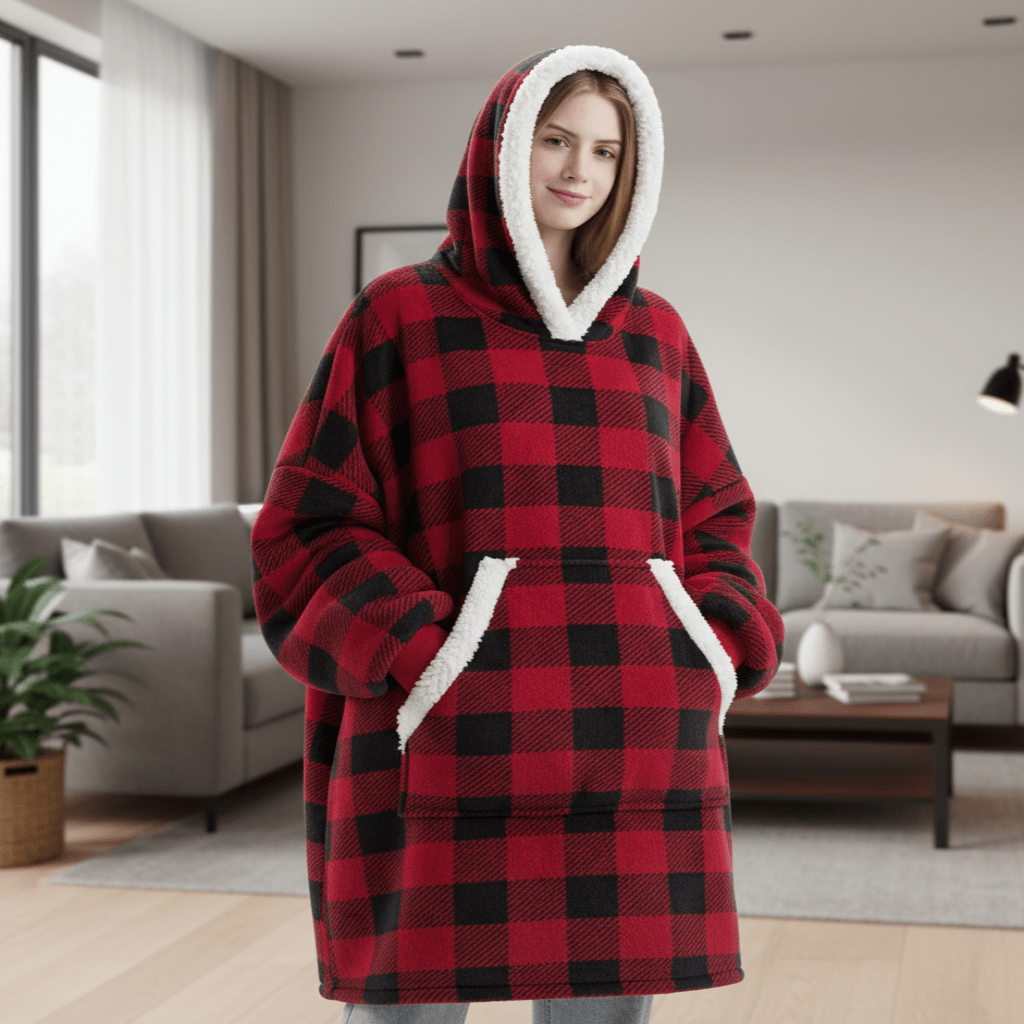 Couverture à capuche en polaire CozyNest pour un confort ultime