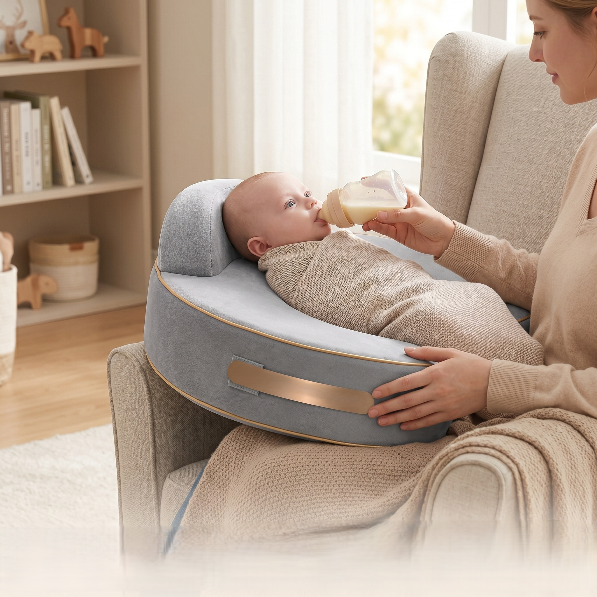 Kényelmes tartás ergonomikus etetéstámogató párnával | Rosalyssa