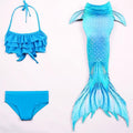 Three-Piece Mermaid Tail Costume Set For Girls' Swimsuit