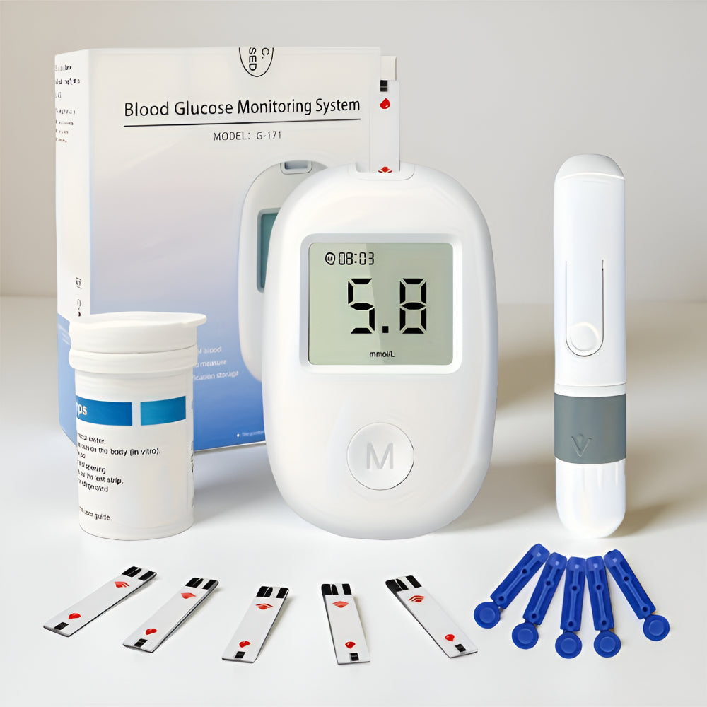 Medidor Digital Compacto para Kit de Teste de Açúcar no Sangue Portátil