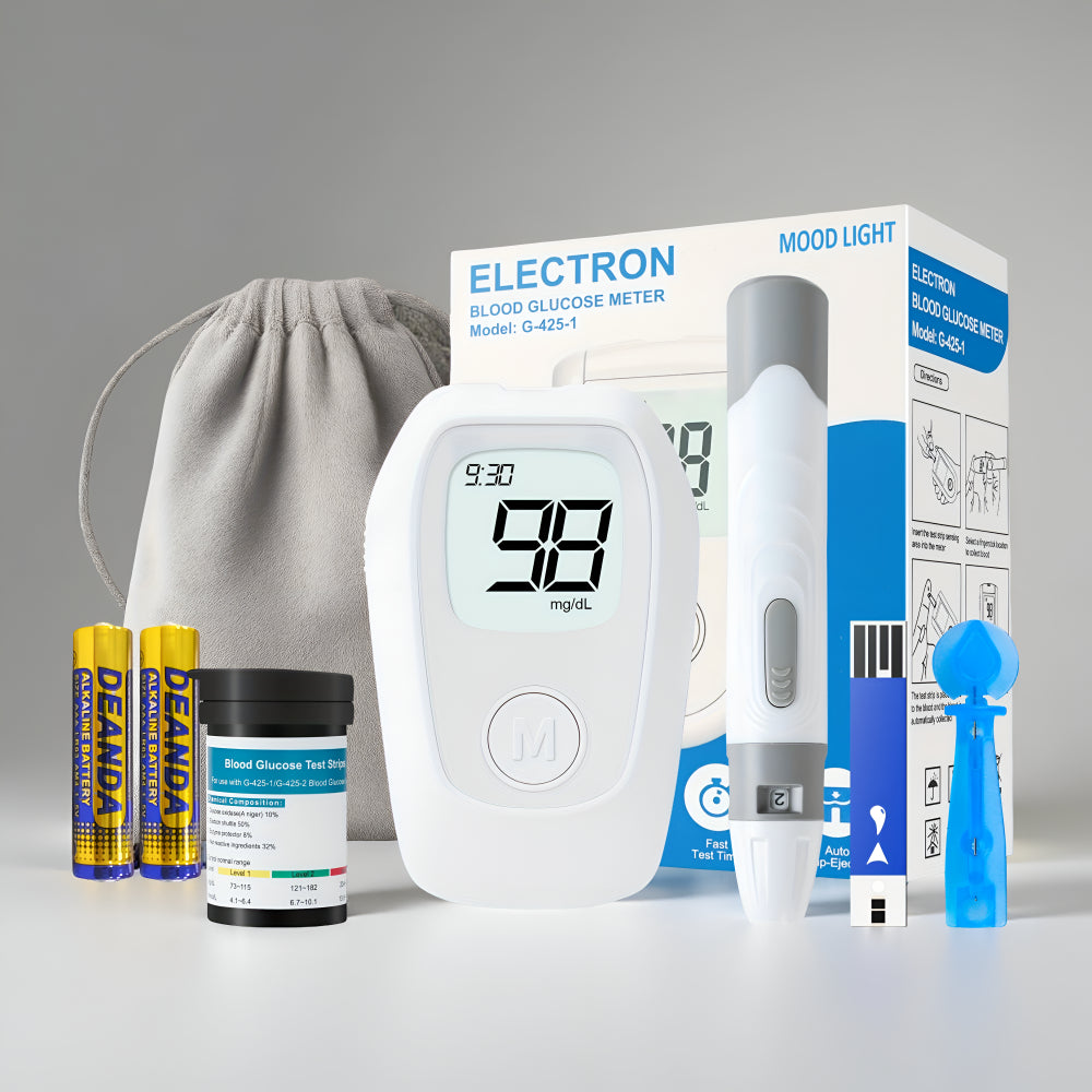 Medidor Digital Compacto para Kit de Teste de Açúcar no Sangue Portátil