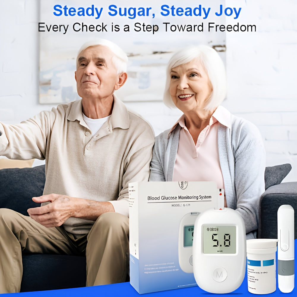 Medidor Digital Compacto para Kit de Teste de Açúcar no Sangue Portátil
