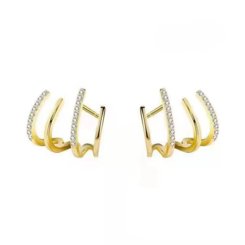 Pendientes de aro dorados en capas Estilo minimalista para uso diario Regalo para el Día de la Madre