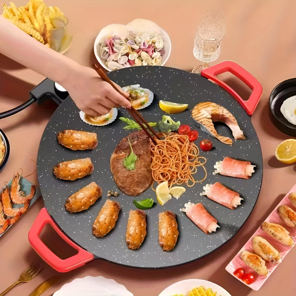 Füstmentes beltéri öntöttvas grillserpenyő pirításhoz és grillezéshez