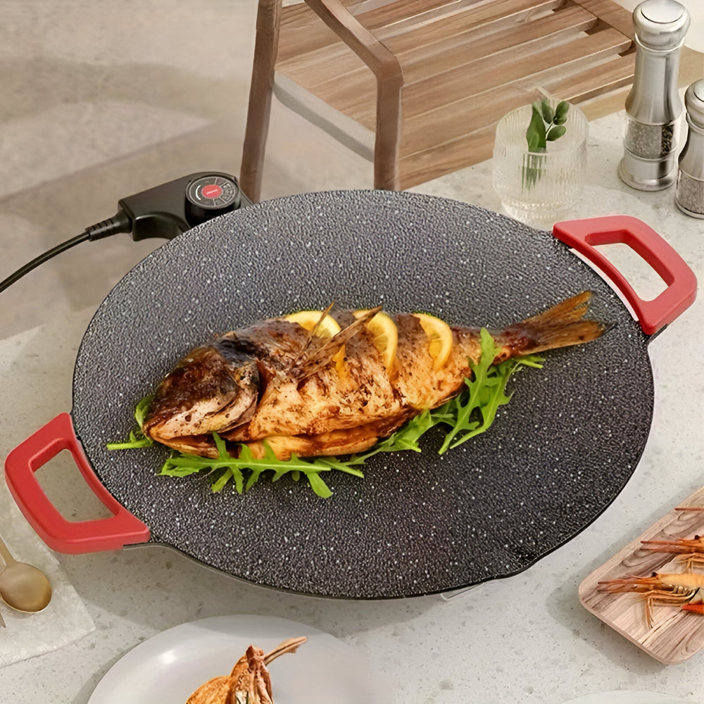 Füstmentes beltéri öntöttvas grillserpenyő pirításhoz és grillezéshez
