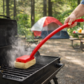 Long-Handled Steam Grill Brush With Bristleless Scrubber