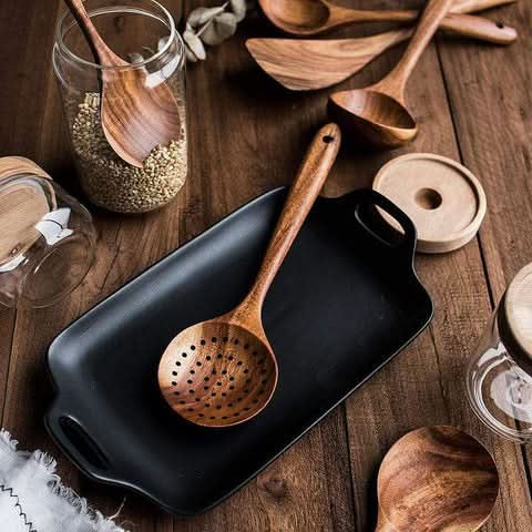 TimberGlow Teak Kitchen Utensil Set Durable And Stylish For Every Kitchen