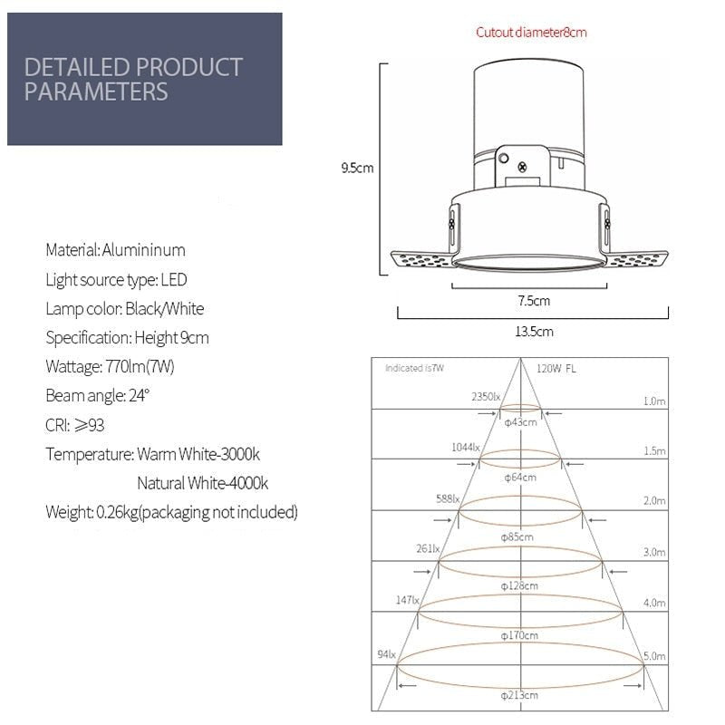 Ceiling Recessed Spotlights With Frameless Minimalist Design