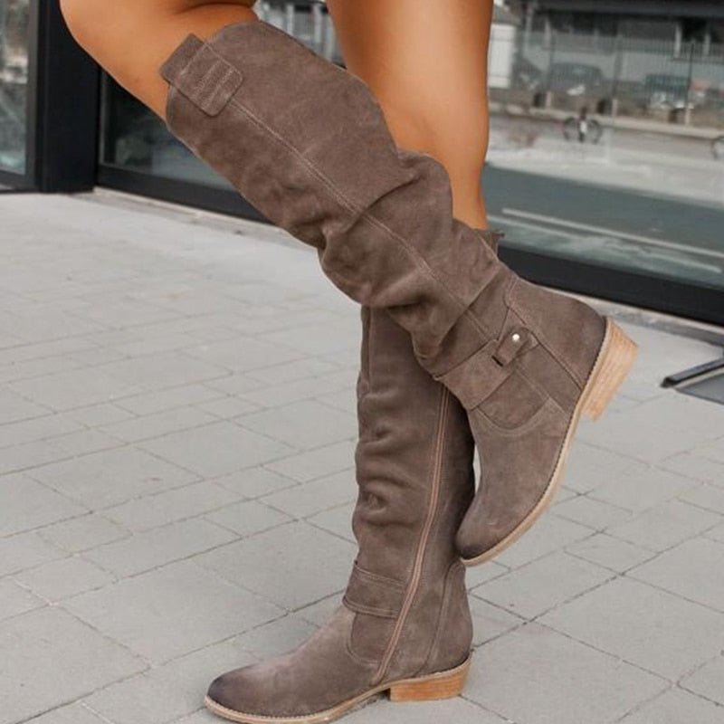 Astra Women’s Leather Boots With Knee-High Style, Warm And Comfortable