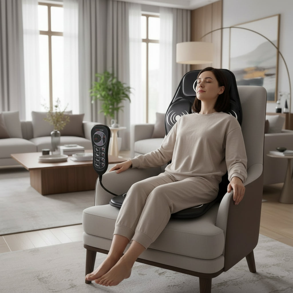 כרית עיסוי גב חשמלית CalmCushion עם פונקציית חימום