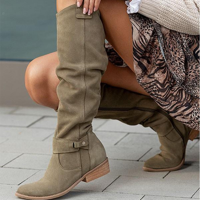 Astra Women’s Leather Boots With Knee-High Style, Warm And Comfortable