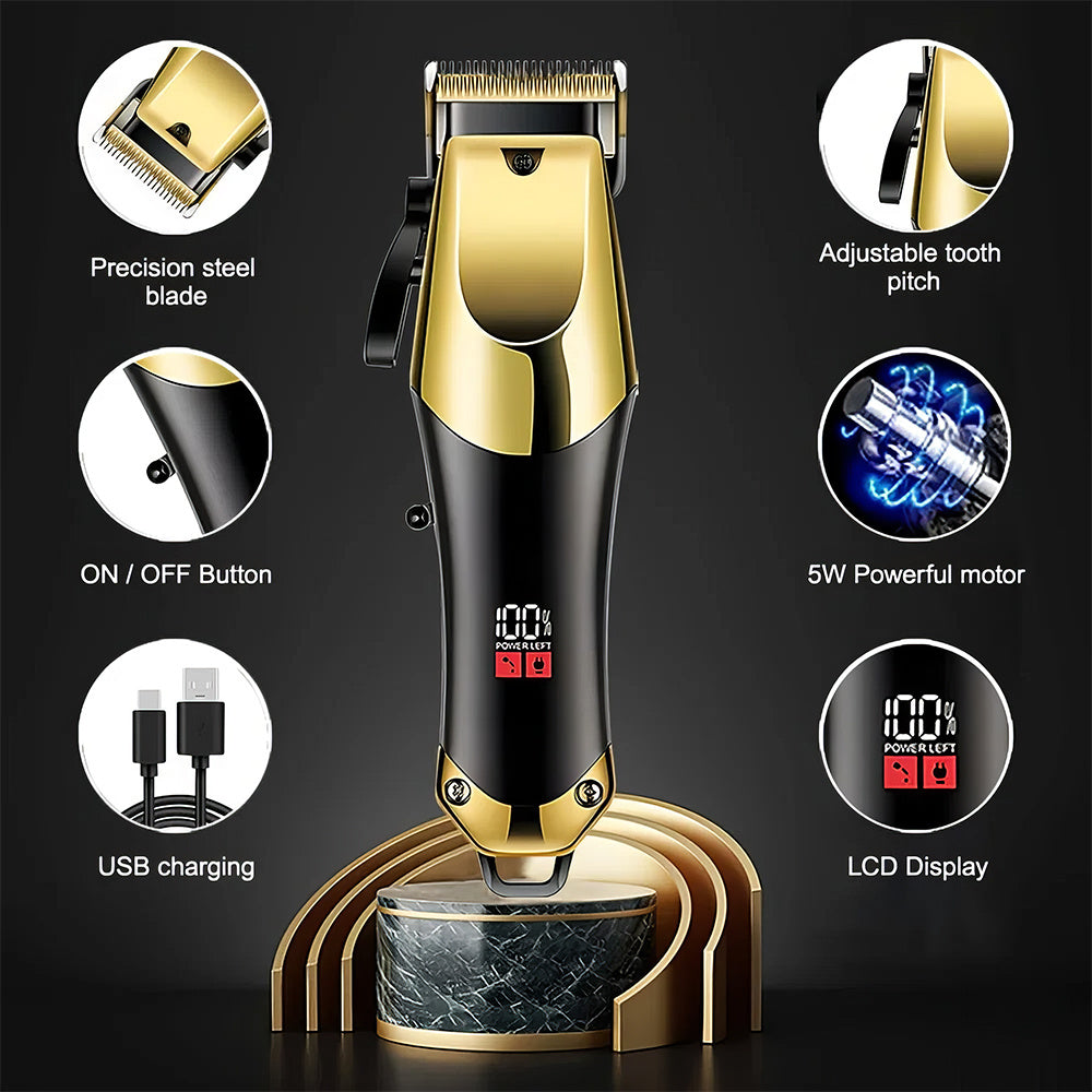 Cordless Hair Clippers And Trimmer Set With Rechargeable Lithium Battery