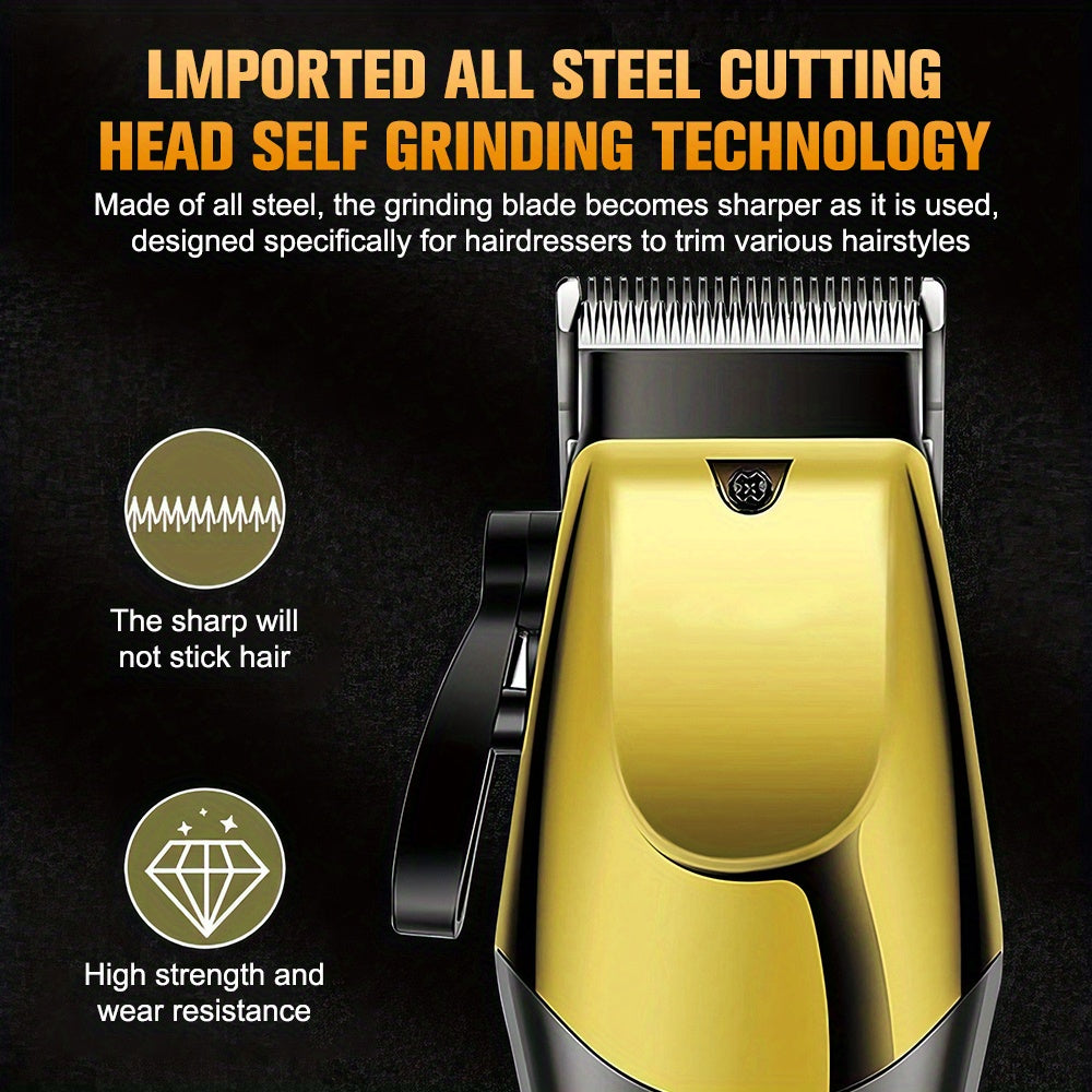 Cordless Hair Clippers And Trimmer Set With Rechargeable Lithium Battery