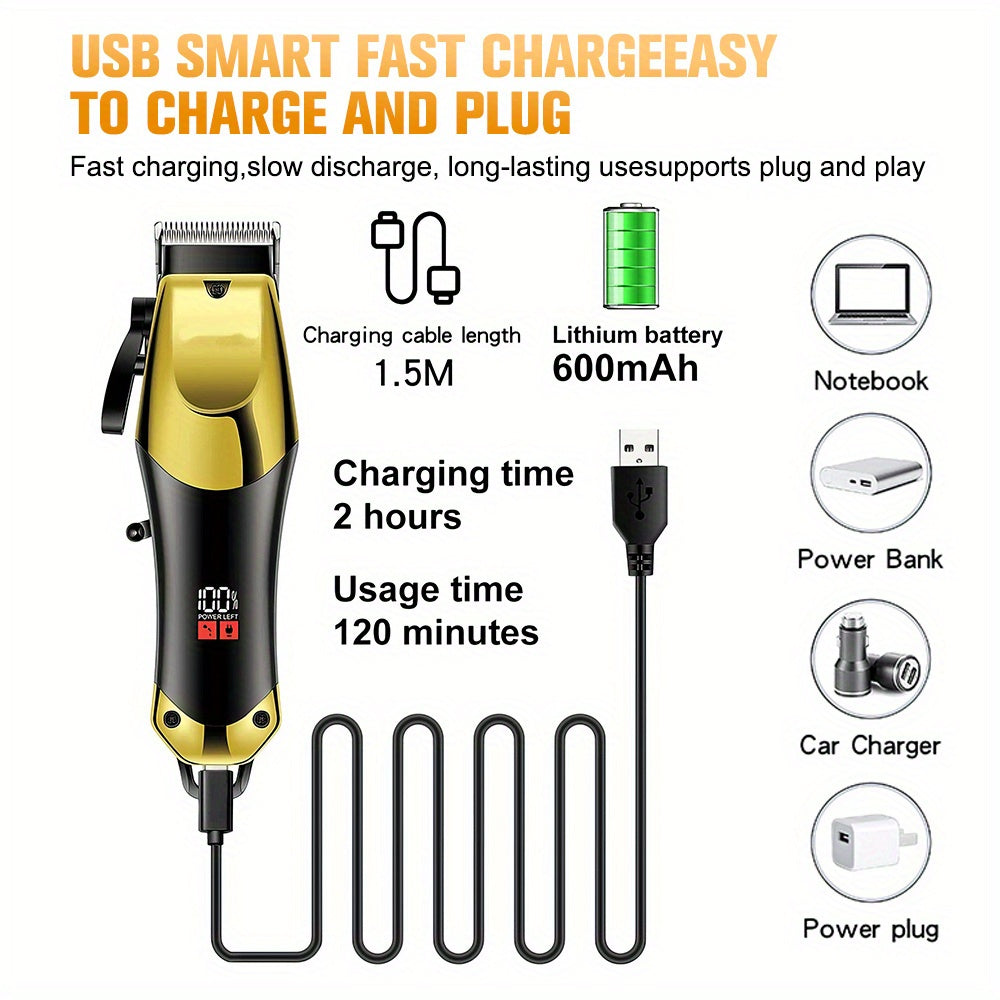 Cordless Hair Clippers And Trimmer Set With Rechargeable Lithium Battery