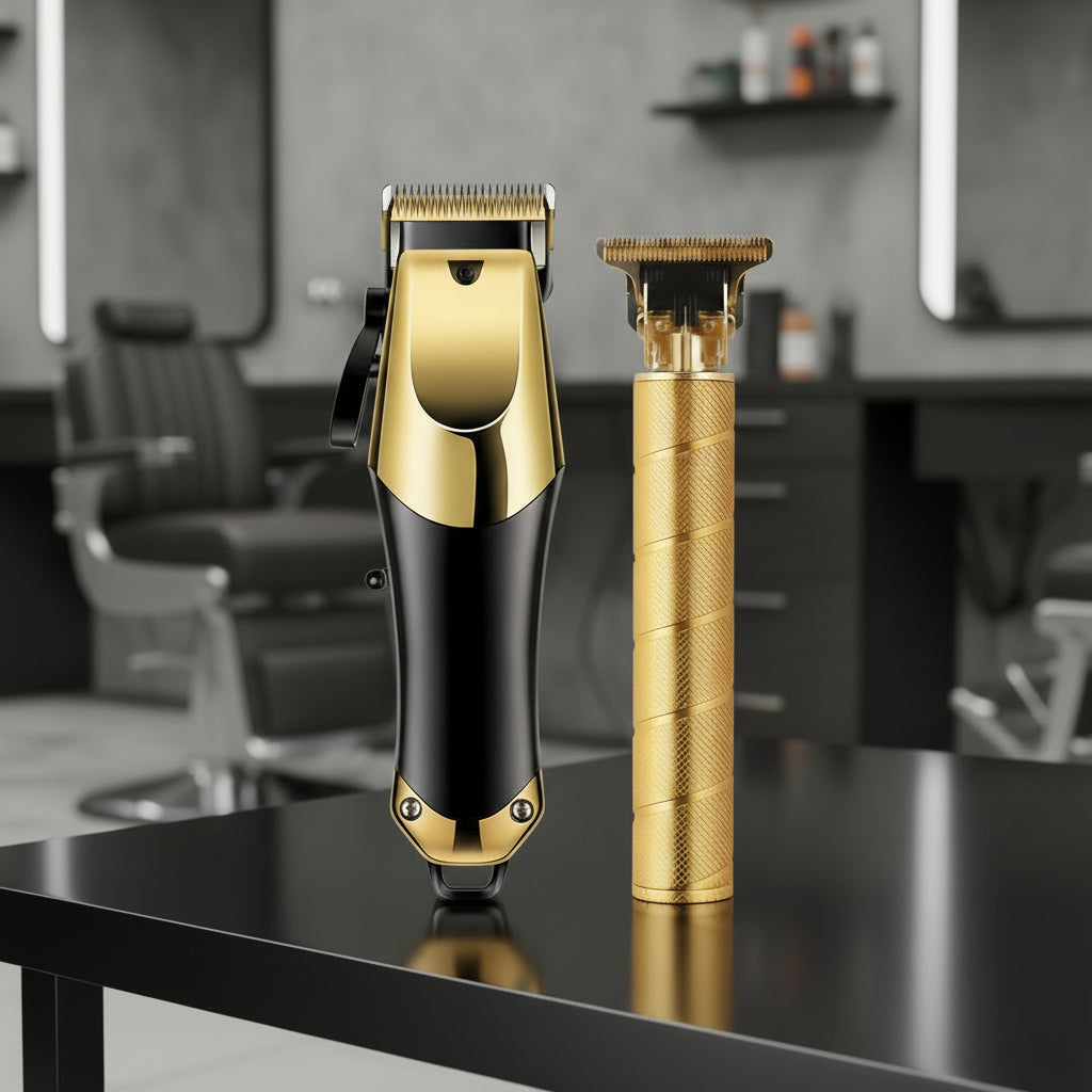 Cordless Hair Clippers And Trimmer Set With Rechargeable Lithium Battery