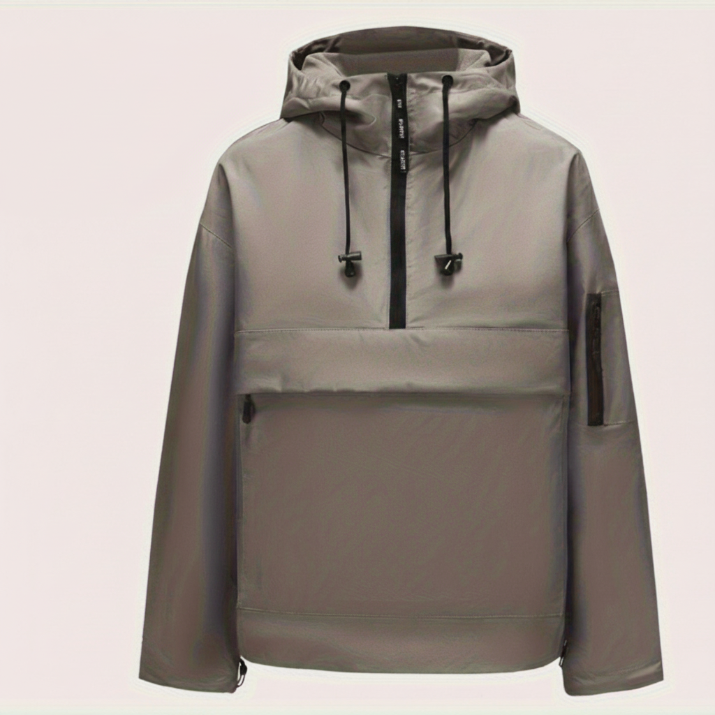 Casual Hooded Jacket With Zippered Pocket For Everyday Wear