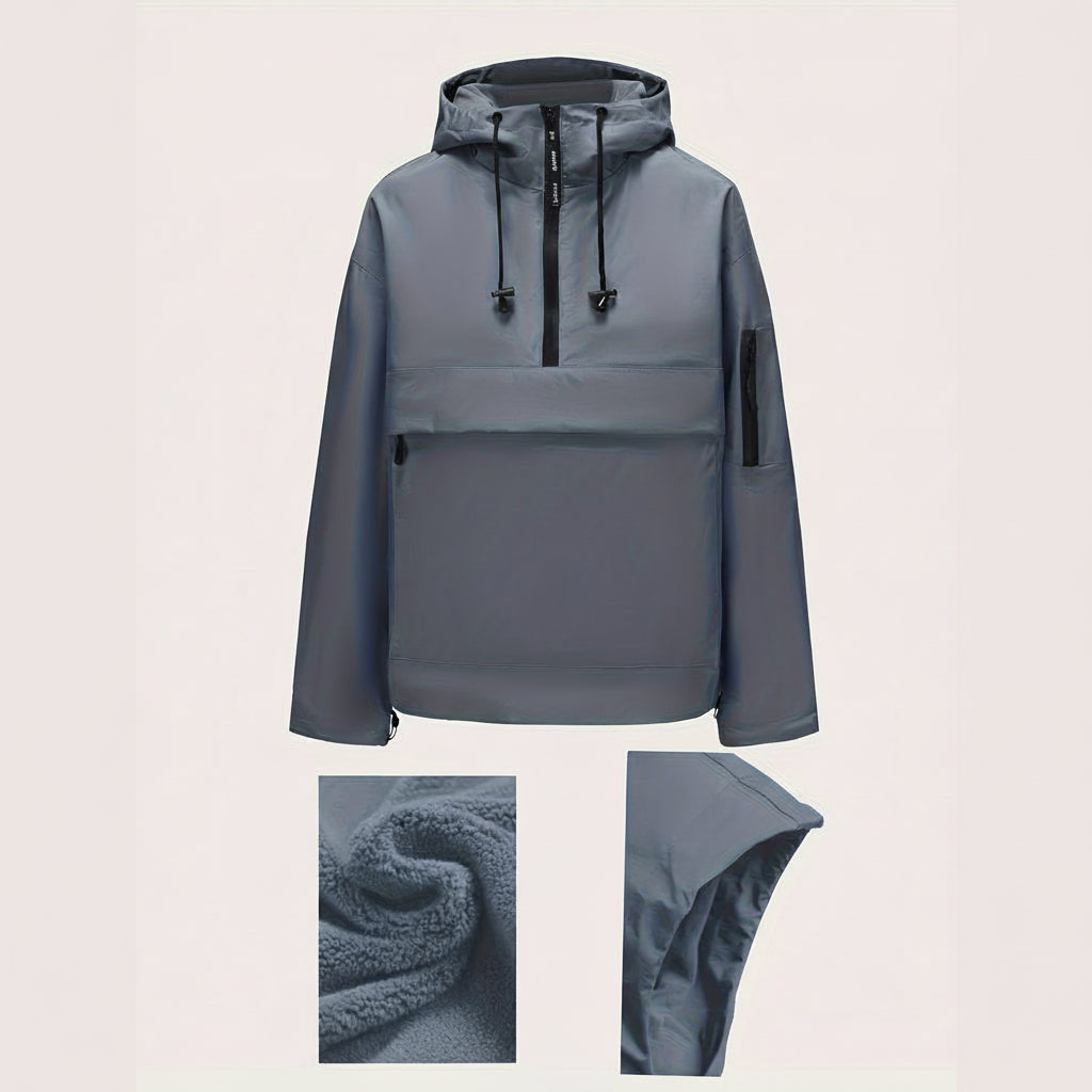 Casual Hooded Jacket With Zippered Pocket For Everyday Wear