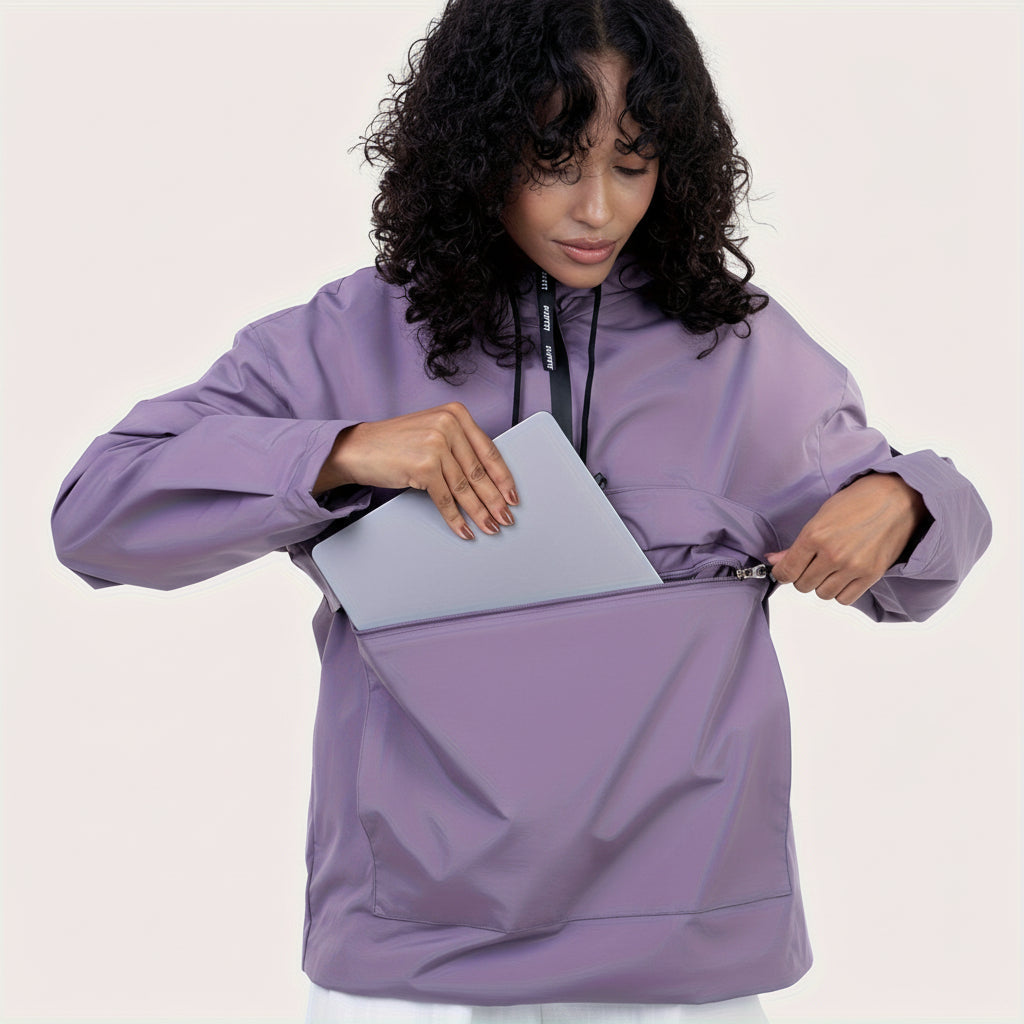 Casual Hooded Jacket With Zippered Pocket For Everyday Wear