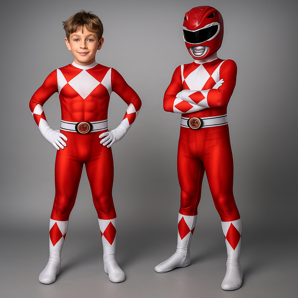 Kinder Superheld Muskel-Print Overall Kostüm für Party und Spielspaß