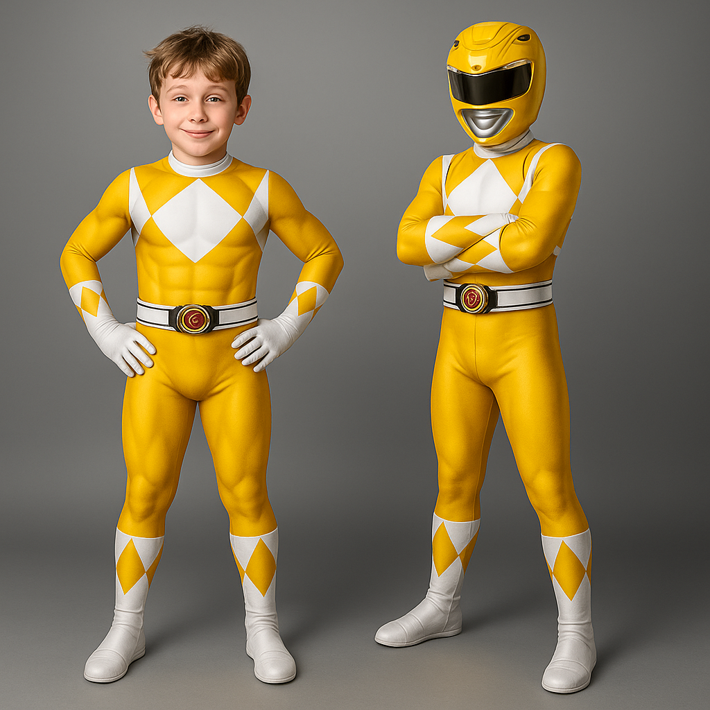 Kinder Superheld Muskel-Print Overall Kostüm für Party und Spielspaß