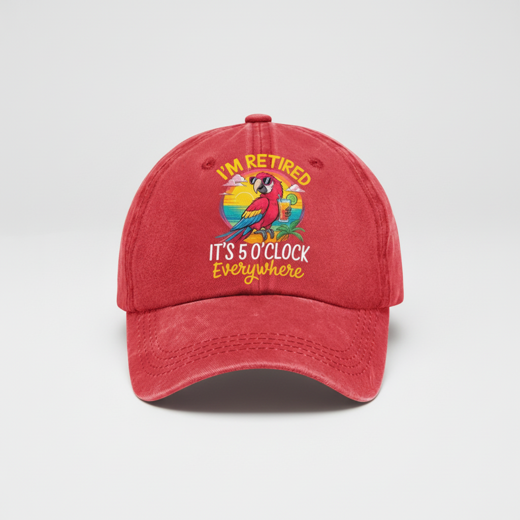 Washed Adjustable Baseball Cap With Casual Embroidered Details